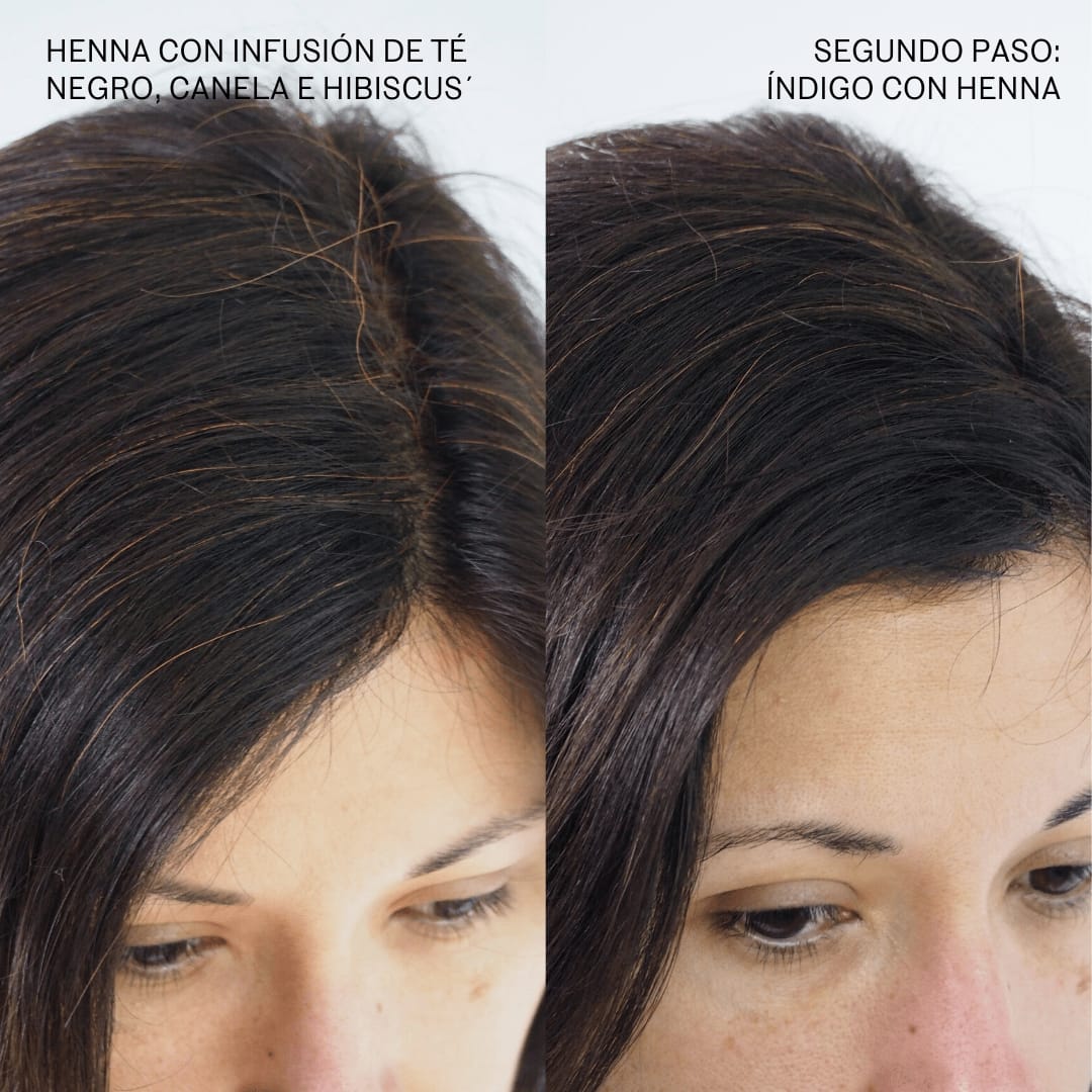 How to get a dark brown tone on grey hair with henna and indigo