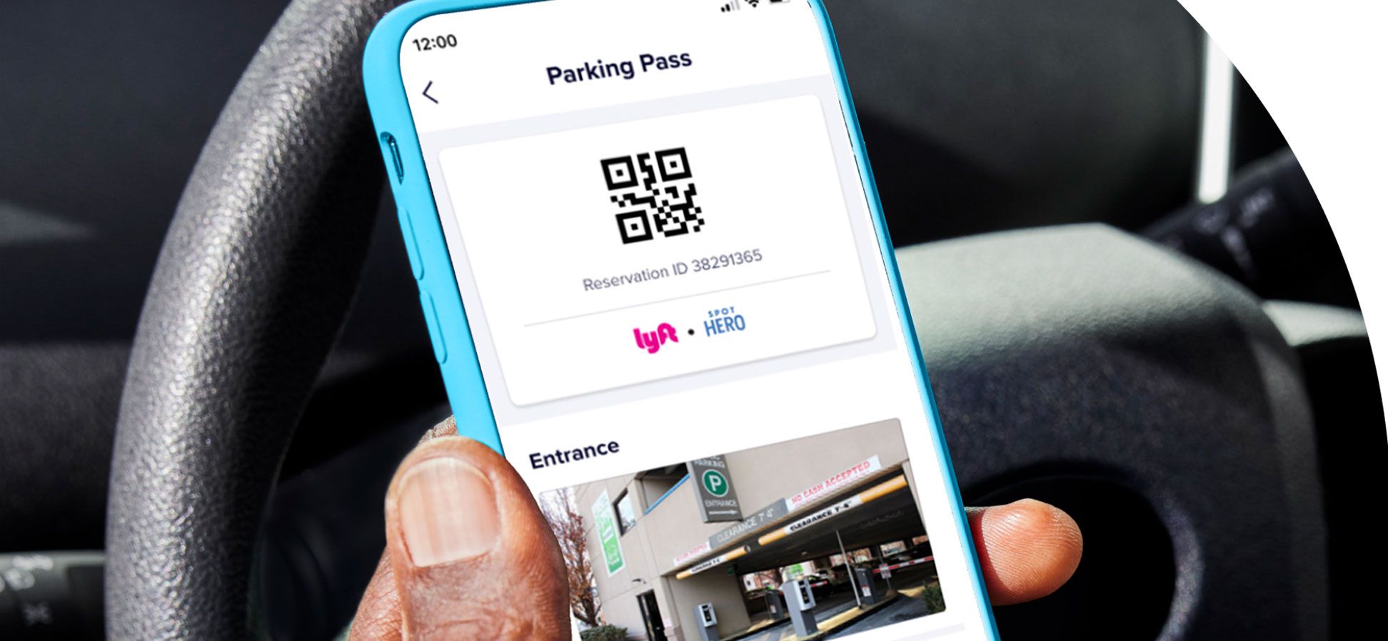 SpotHero parking app interface for airport parking booking
