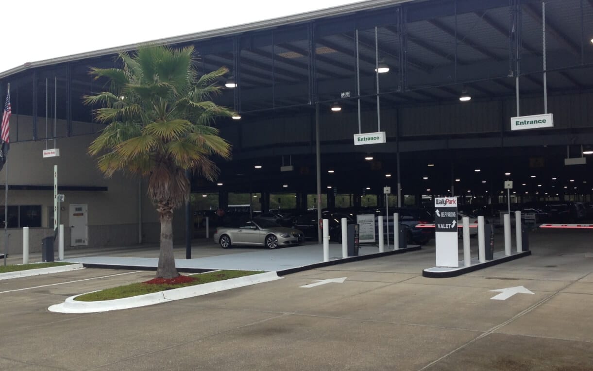WallyPark airport parking valet service facility