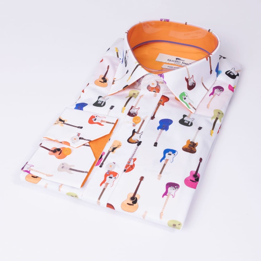 Claudio Lugli artistic printed men's shirt