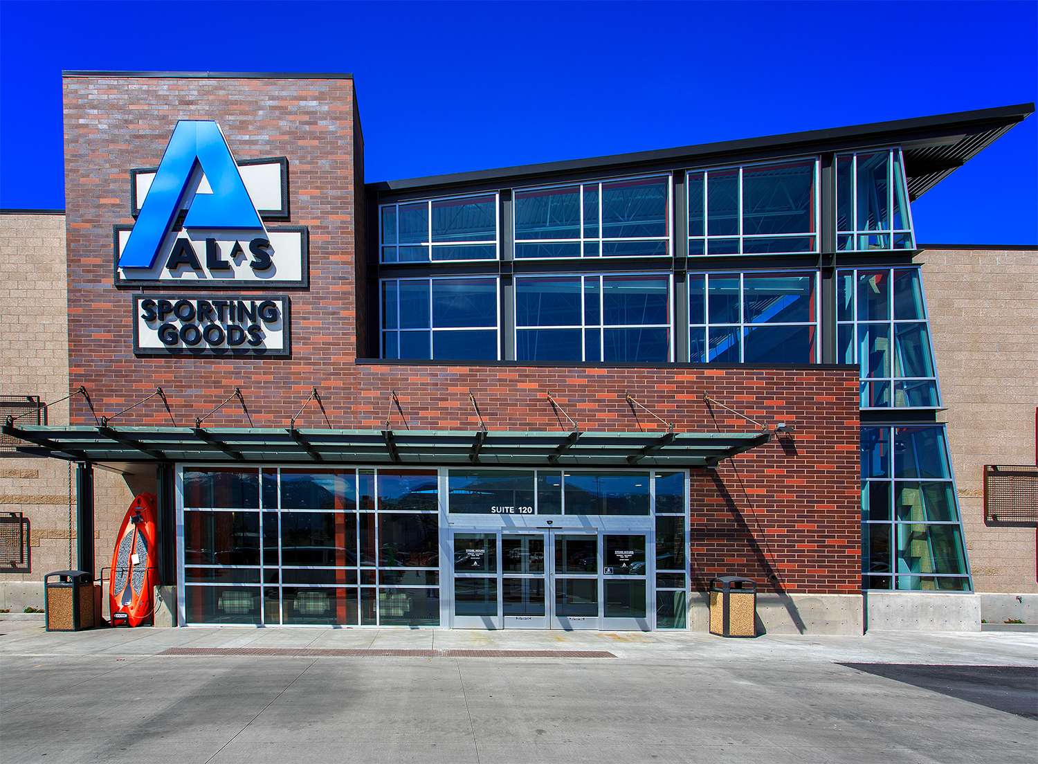 Al's Sporting Goods storefront and outdoor retail branding