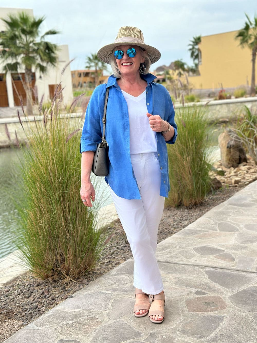 Wrinkle-free travel clothing for women showcasing fabric quality