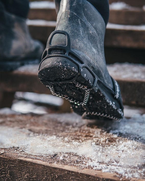 Importance of winter shoe traction on icy surfaces