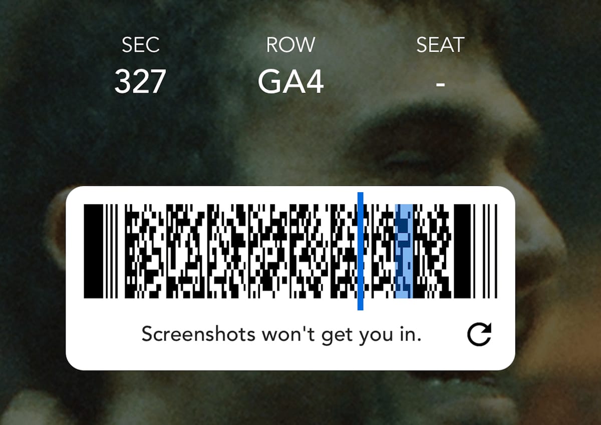 Ticketmaster revolving barcode technology used to control ticket resale