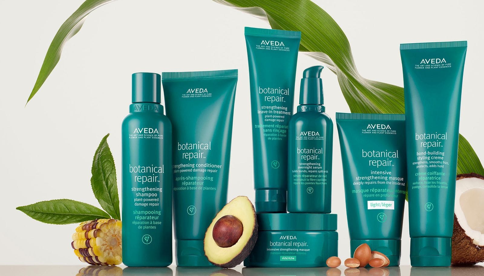 Aveda hair care product collection showcasing vegan hair care products