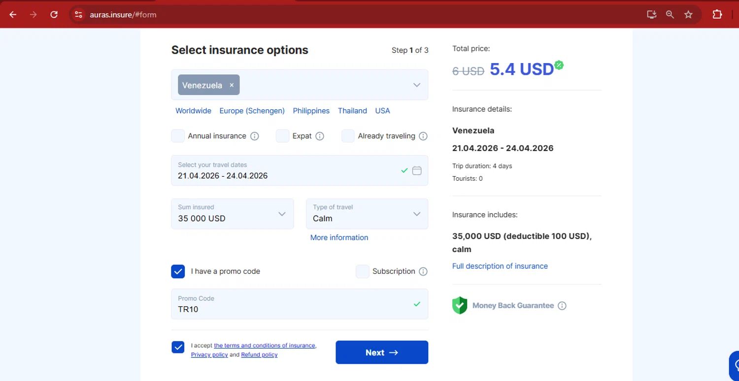AURAS Travel Insurance coupon code tested July 2026 – Coupons Scout