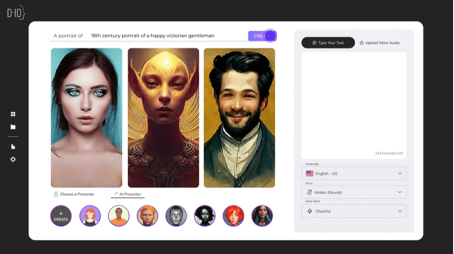 D-ID generative AI platform combining text image and video for talking avatar creation
