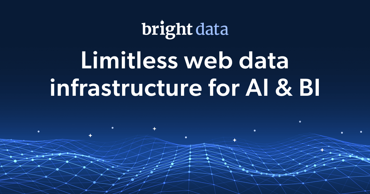 Bright Data proxy platform homepage showing all-in-one proxies and web scraping infrastructure