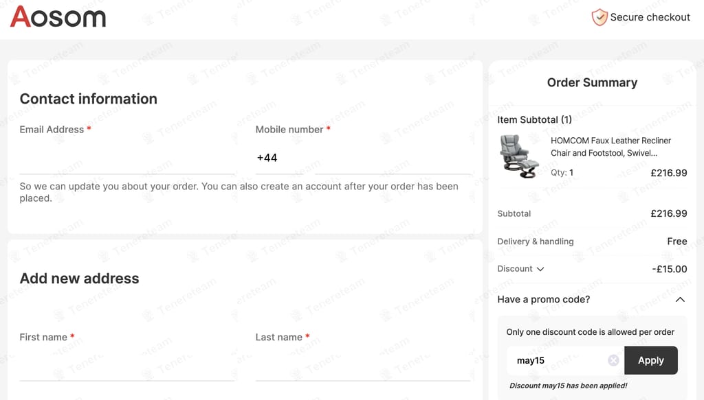 Aosom UK coupon code tested July 2026 – Coupons Scout