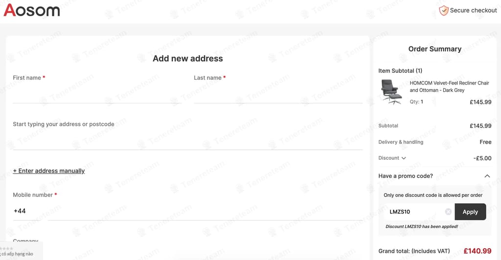 Aosom UK coupon code tested July 2026 – Coupons Scout