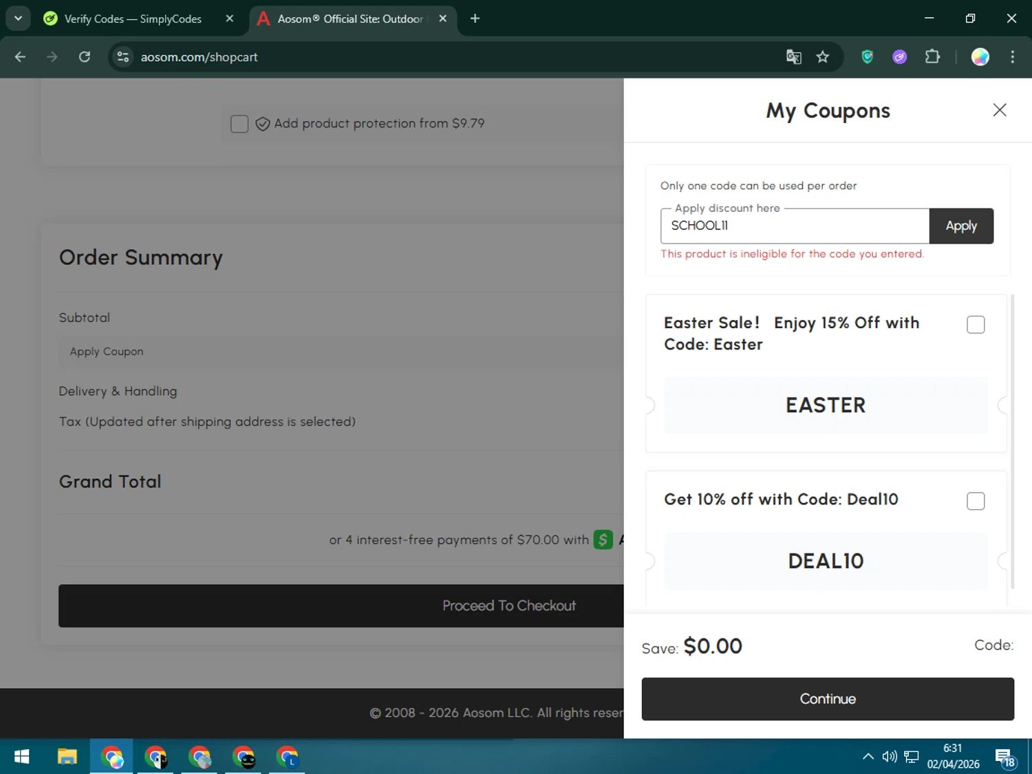 Aosom.com coupon code tested September 2026 – Coupons Scout