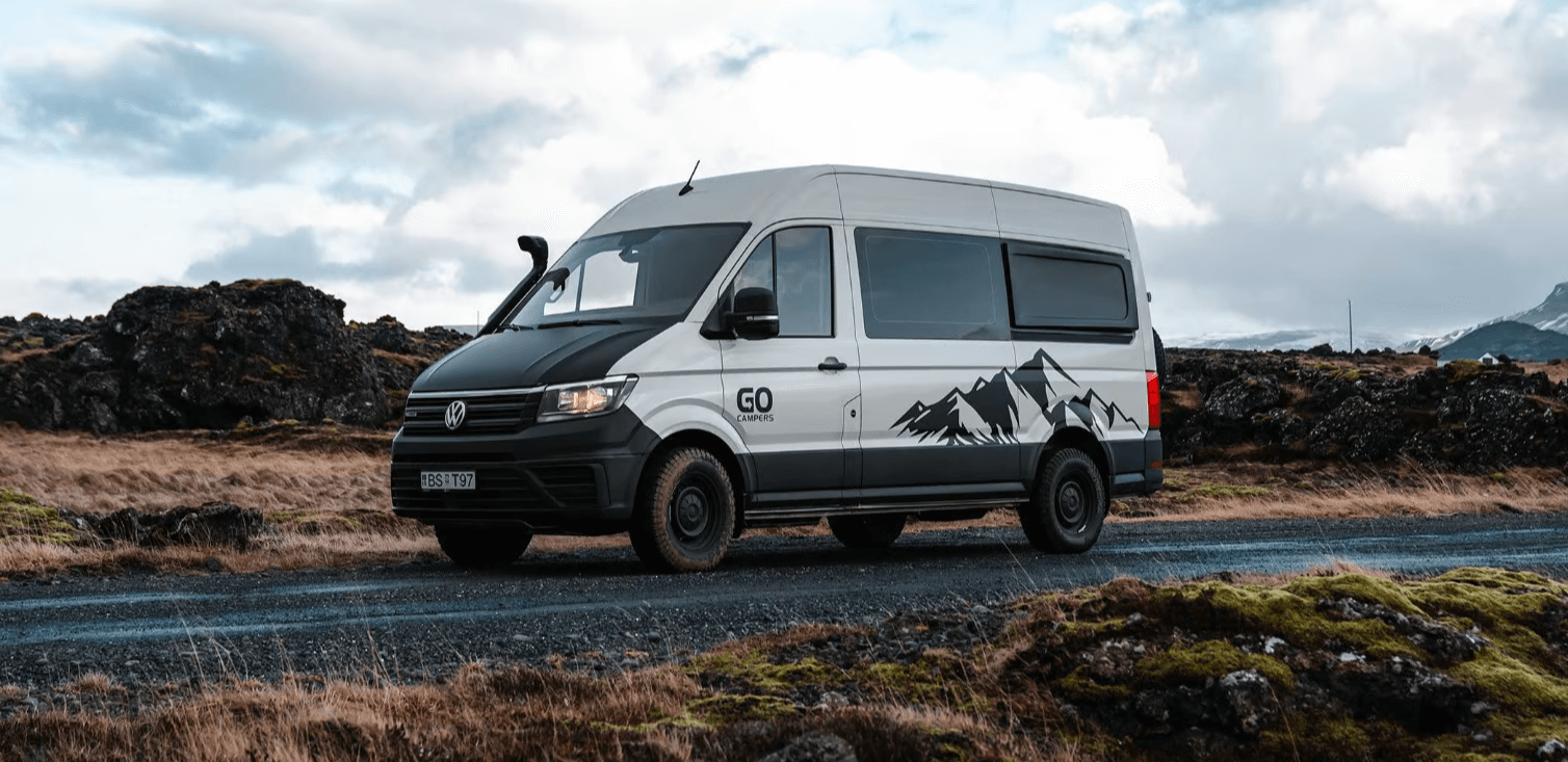 Go Campers Iceland modern campervan rental fleet showing premium vehicle range