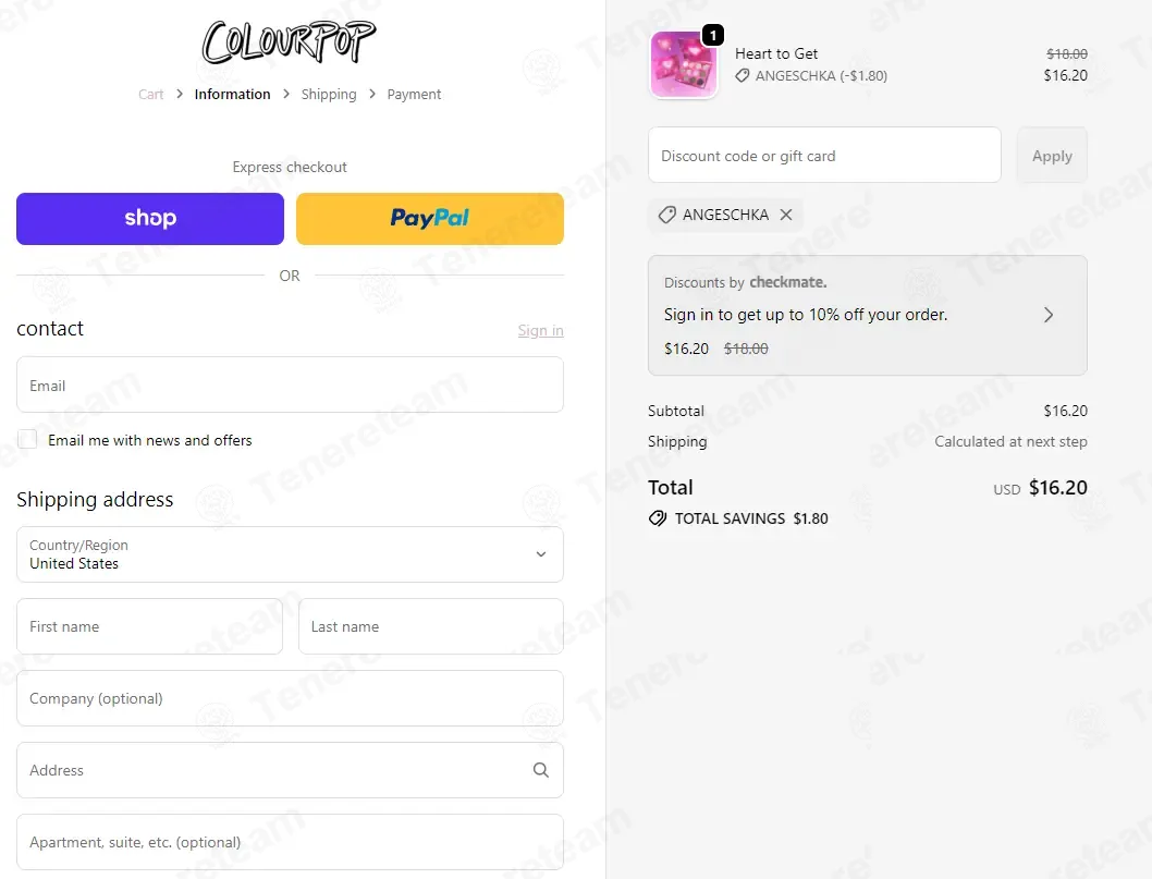 ColourPop coupon code tested May 2026 – Coupons Scout