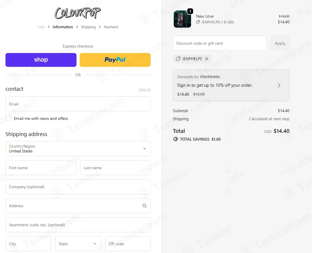 ColourPop coupon code tested May 2026 – Coupons Scout