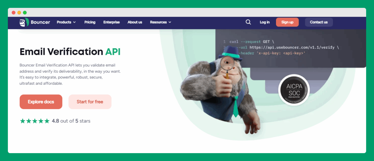 Bouncer real-time email validation platform showcasing GDPR-ready EU-based infrastructure