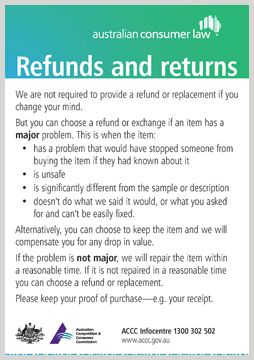 ACCC Australian Consumer Law publication on repair replace refund consumer guarantee rights