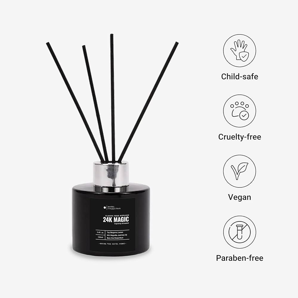 Hotel Collection luxury aromatherapy diffuser set with essential oil refill bottles on display