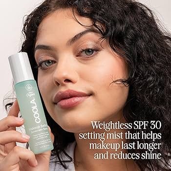 Coola Organic Makeup Setting Spray SPF 30 hydrating sunscreen bottle product image