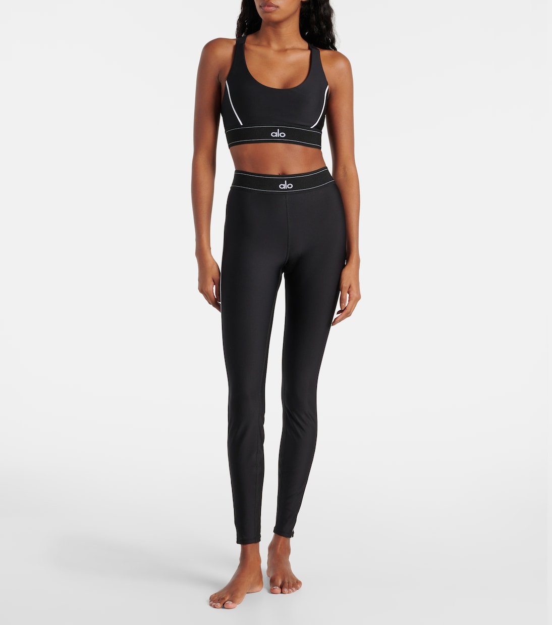 Alo Yoga Airlift high-waist sculpting leggings in black showcasing trendy LA-cool style