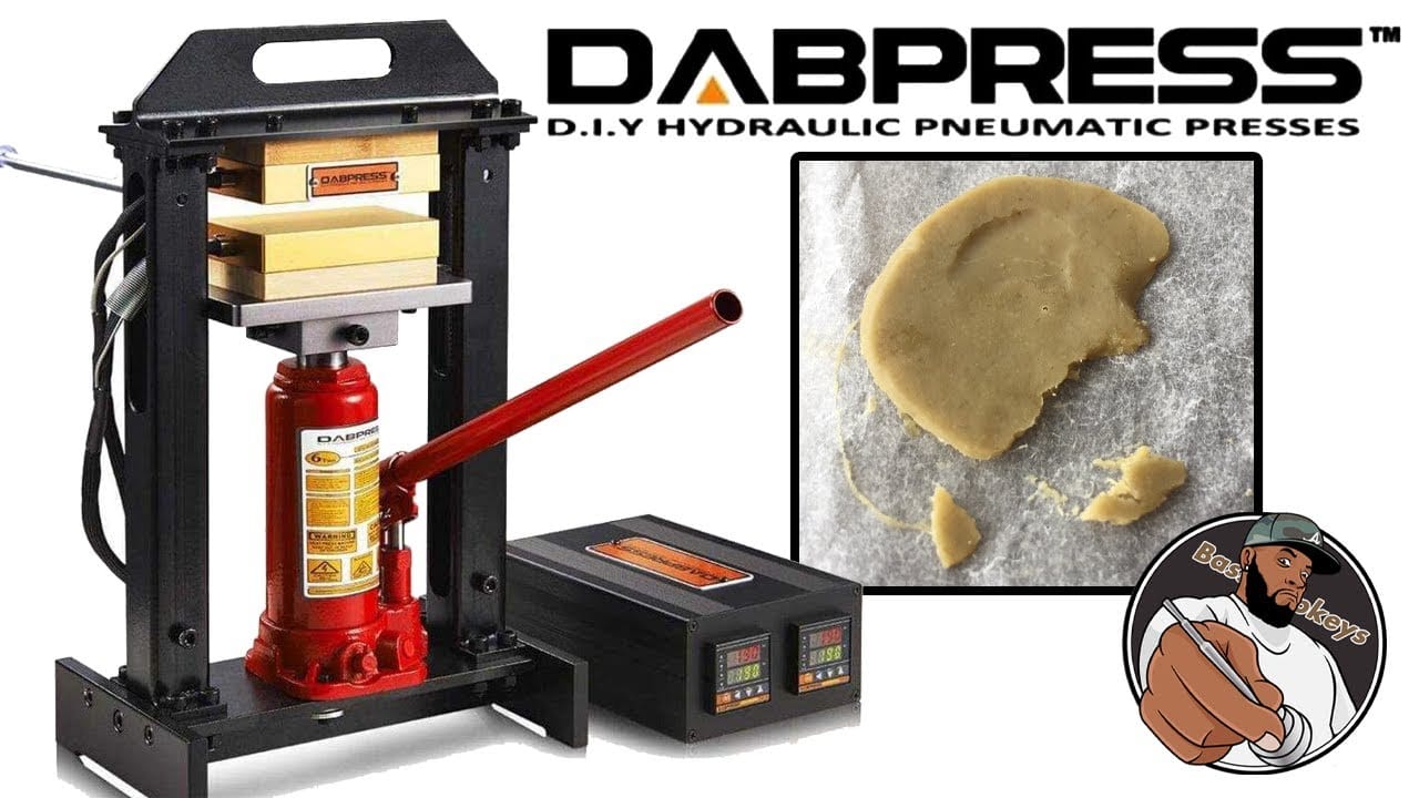 Dabpress 6-Ton personal rosin press with 3x5 heated platens and replaceable bottle jack for solventless extraction