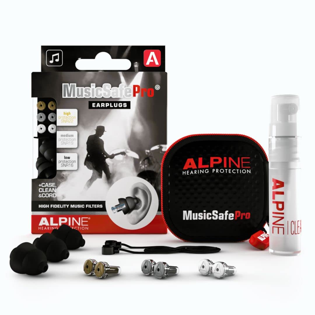 Alpine MusicSafe Pro high fidelity earplugs with three interchangeable filter sets for professional musicians