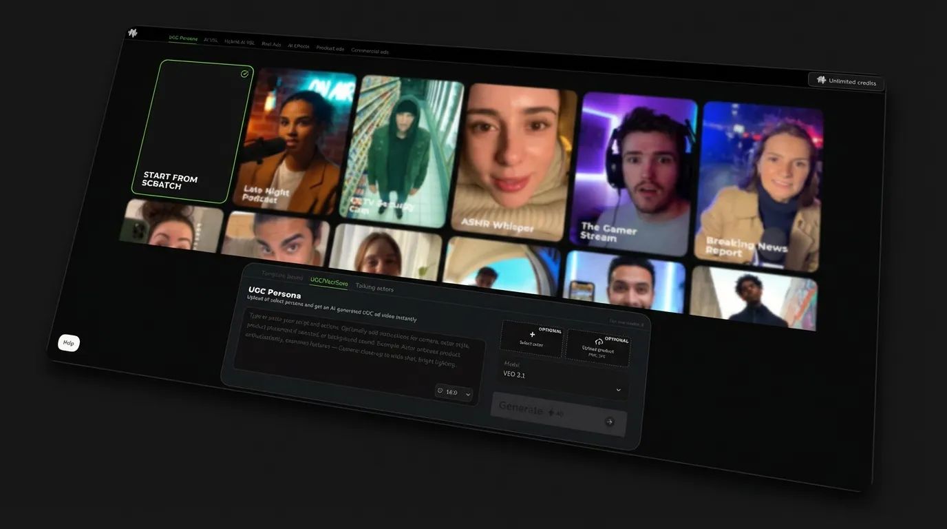 Synthesys AI Video Generator platform interface for ads reels and content creation