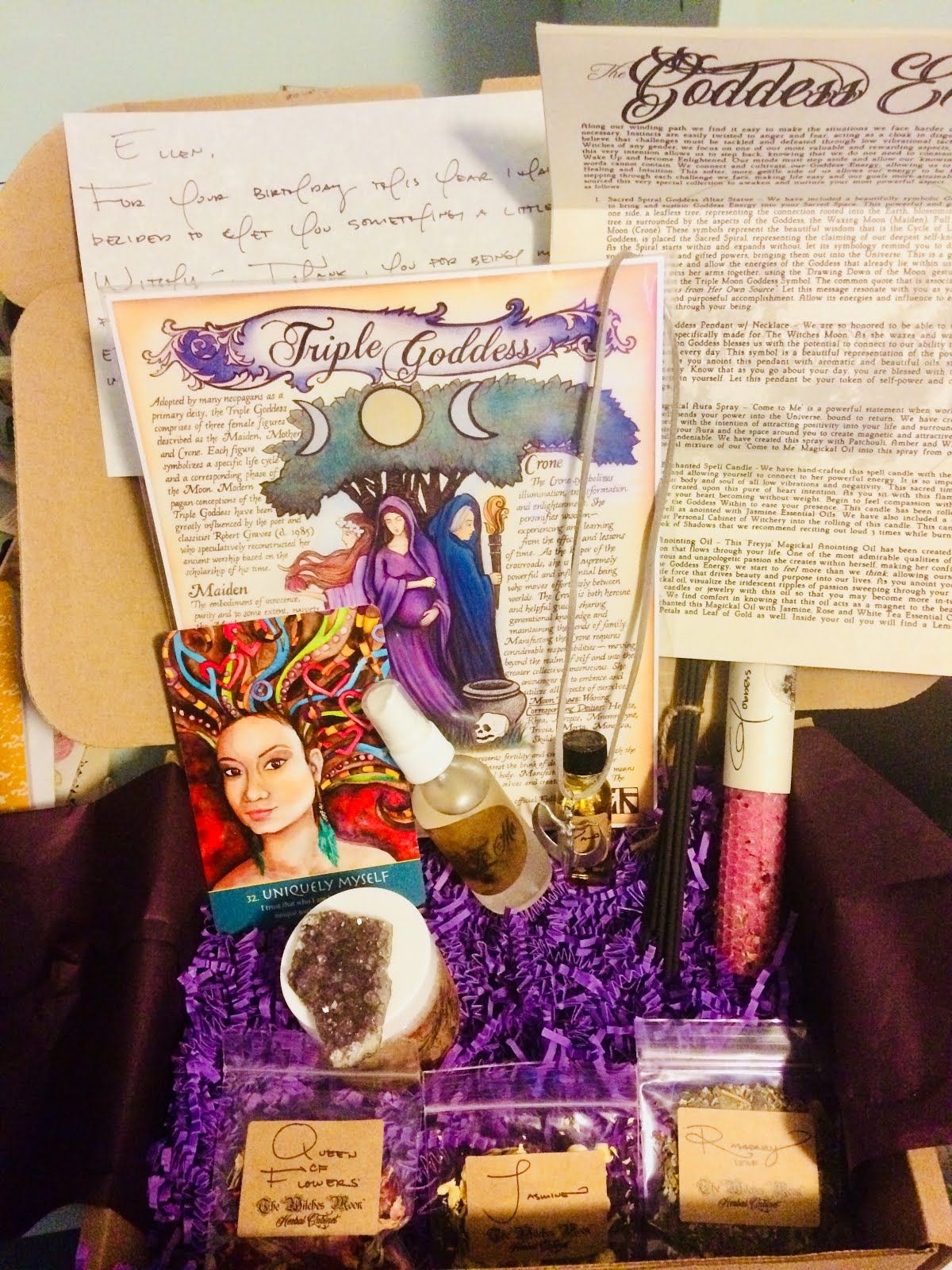 The Witches Moon authentic practitioner subscription box review showing ritual altar tools