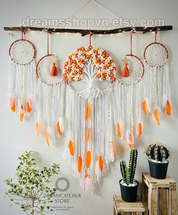 Etsy handmade tree of life dreamcatcher wall hanging spiritual decor item by independent artist