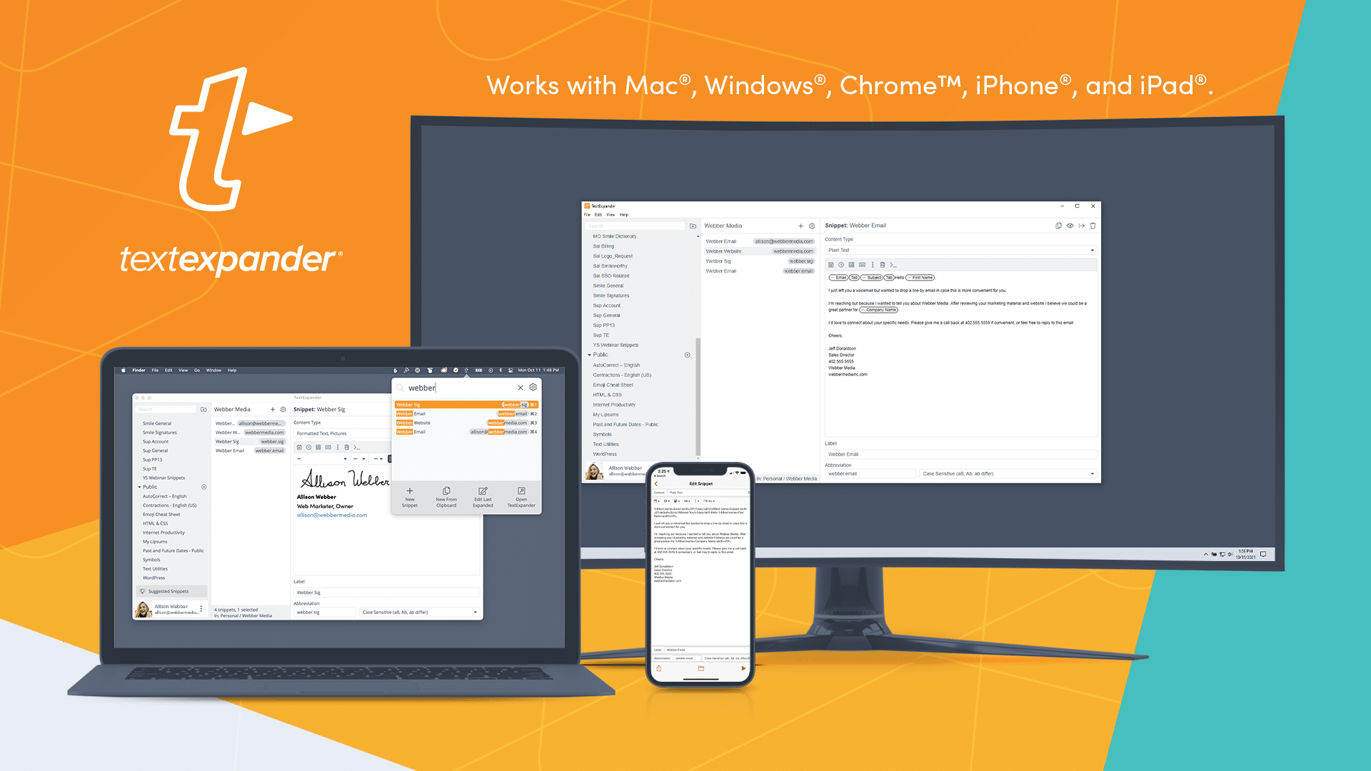TextExpander productivity software interface showing snippet management dashboard for teams
