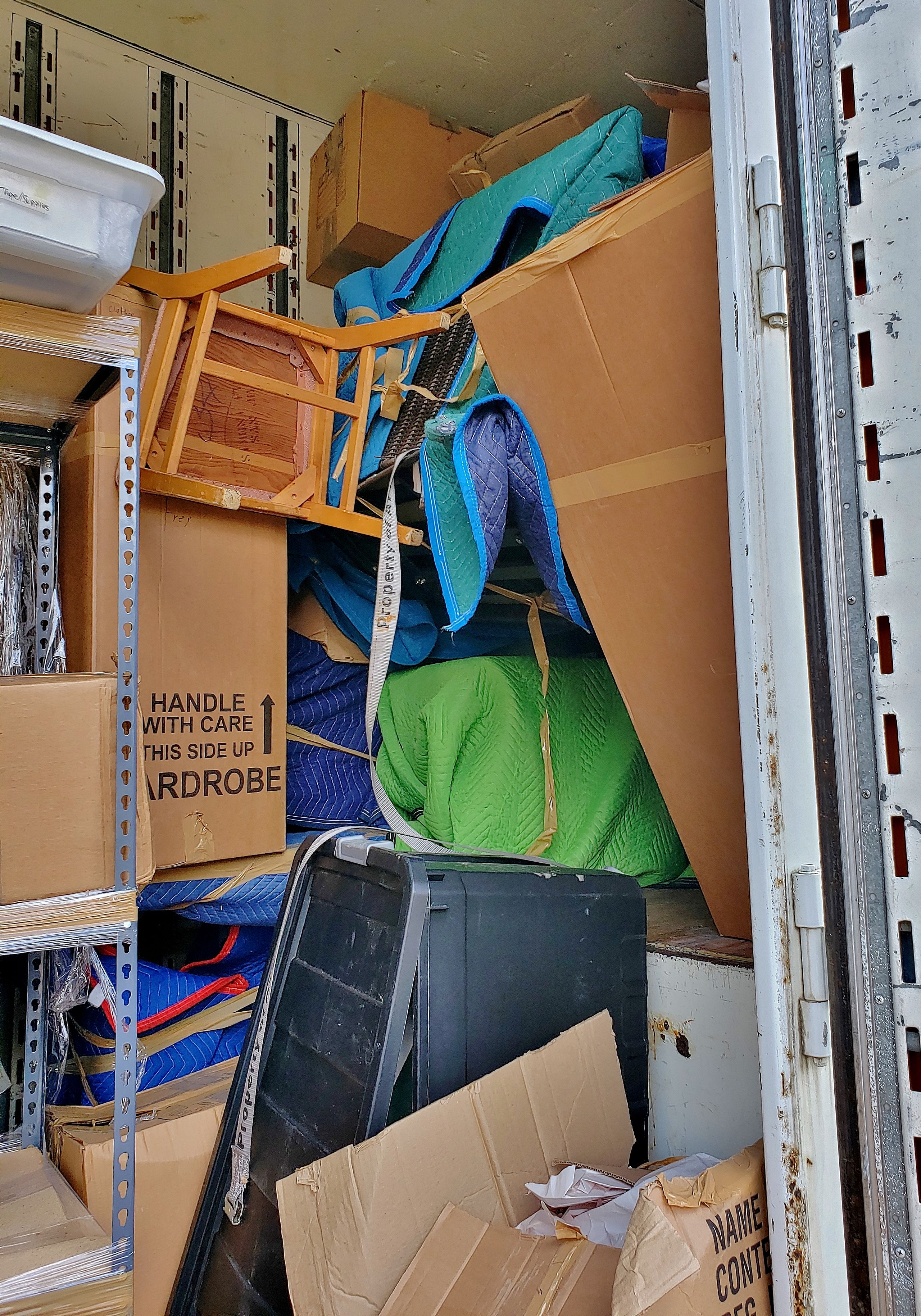 Damaged furniture from shipping showing broken pieces inside packaging illustrating common Nested Fig delivery complaint