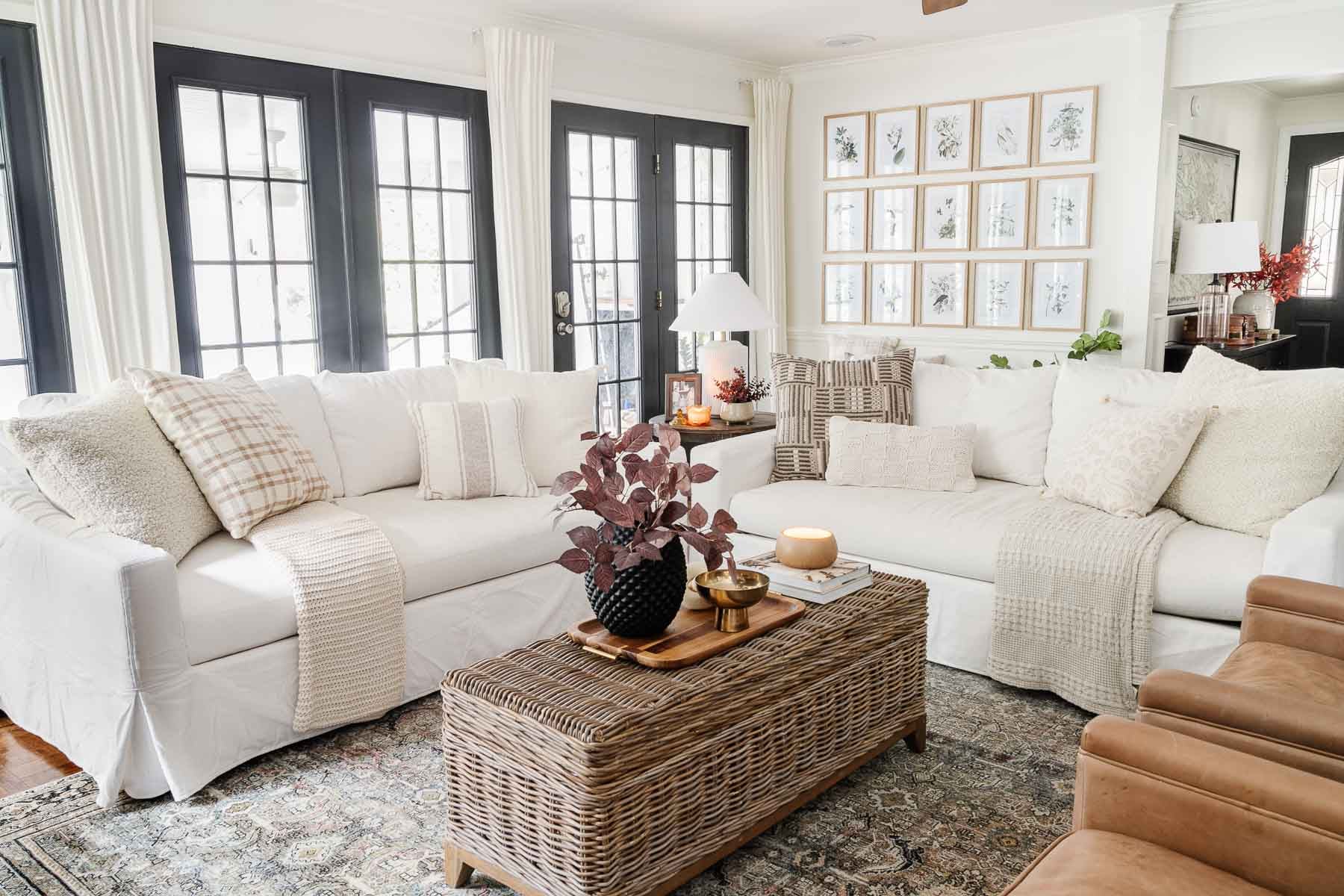 The Nested Fig Top Alternatives and Competitors: Avoiding the $1,249 Return Trap in 2026 -Pottery Barn upholstered sofa styled in a rustic farmhouse living room setting-couponsscout.com