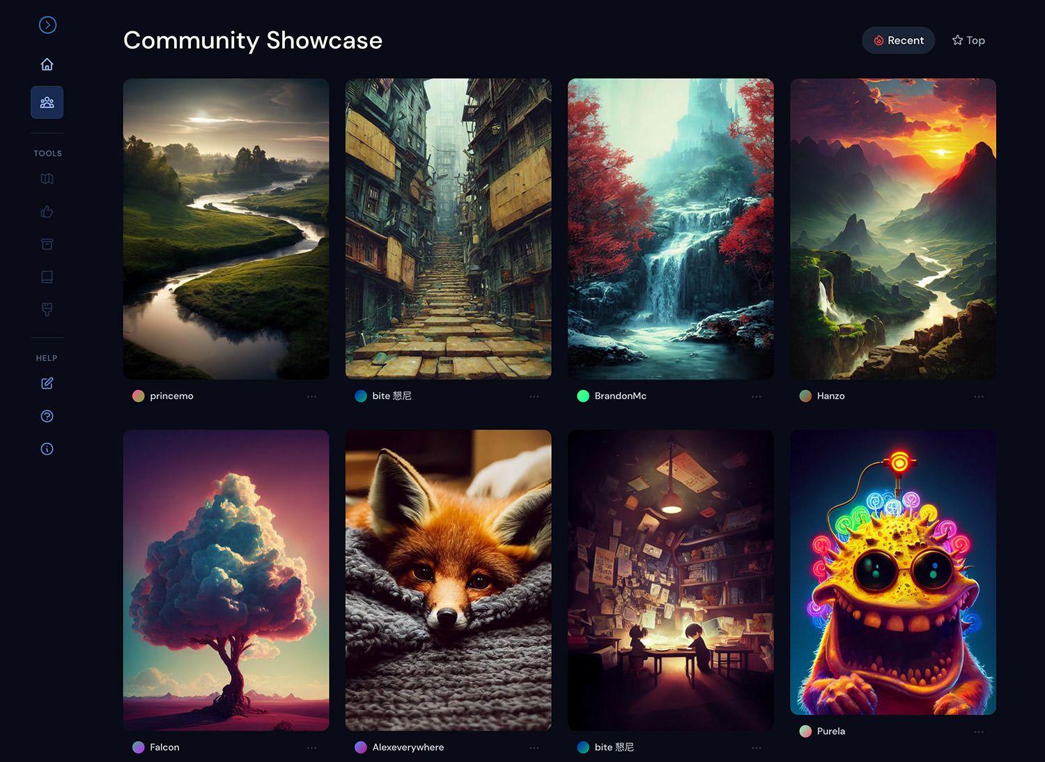 Midjourney AI art generator showcase displaying high quality stylized creative image outputs