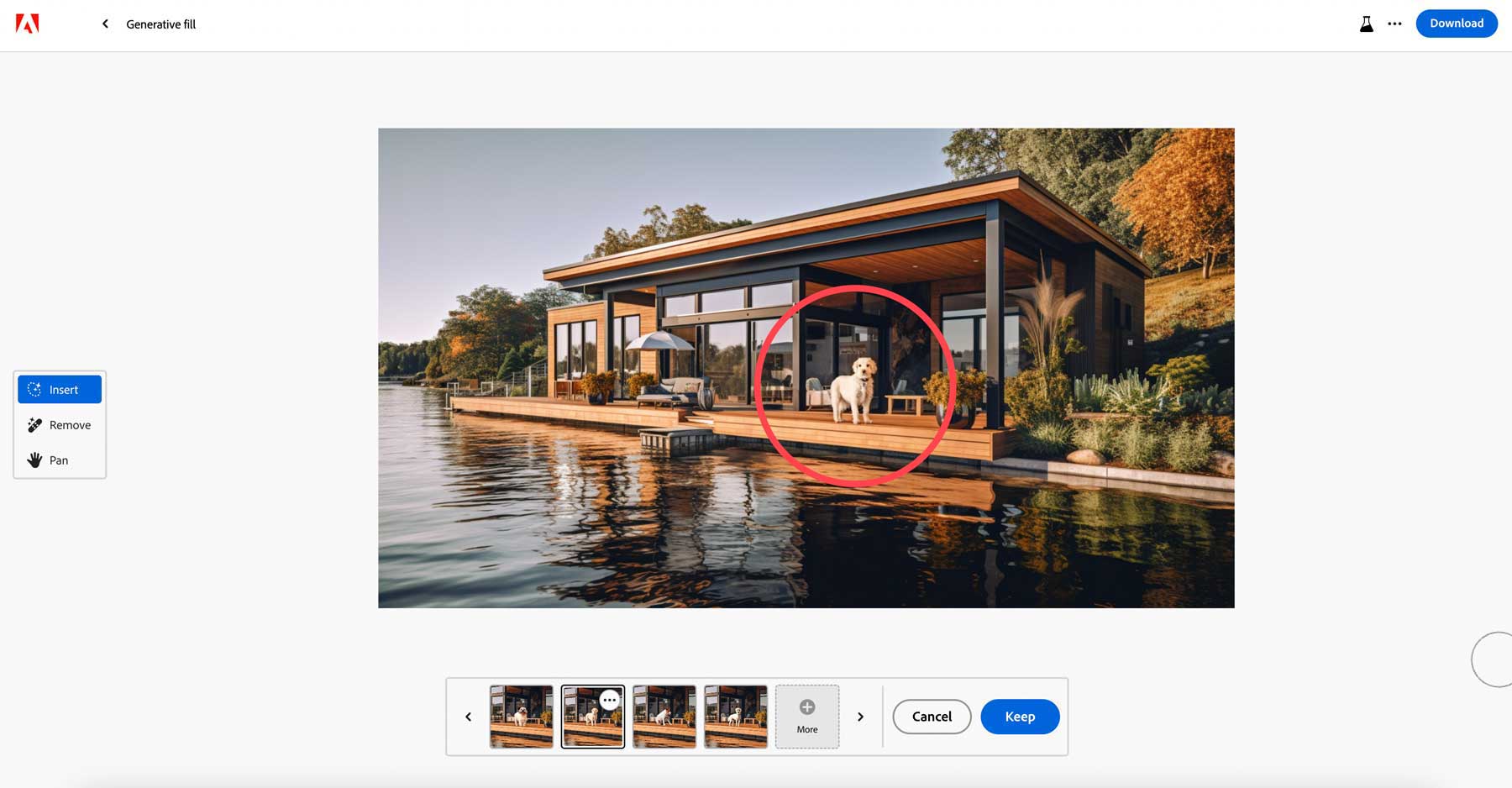 Adobe Firefly generative AI interface showing text-to-image prompt panel and style controls for designers