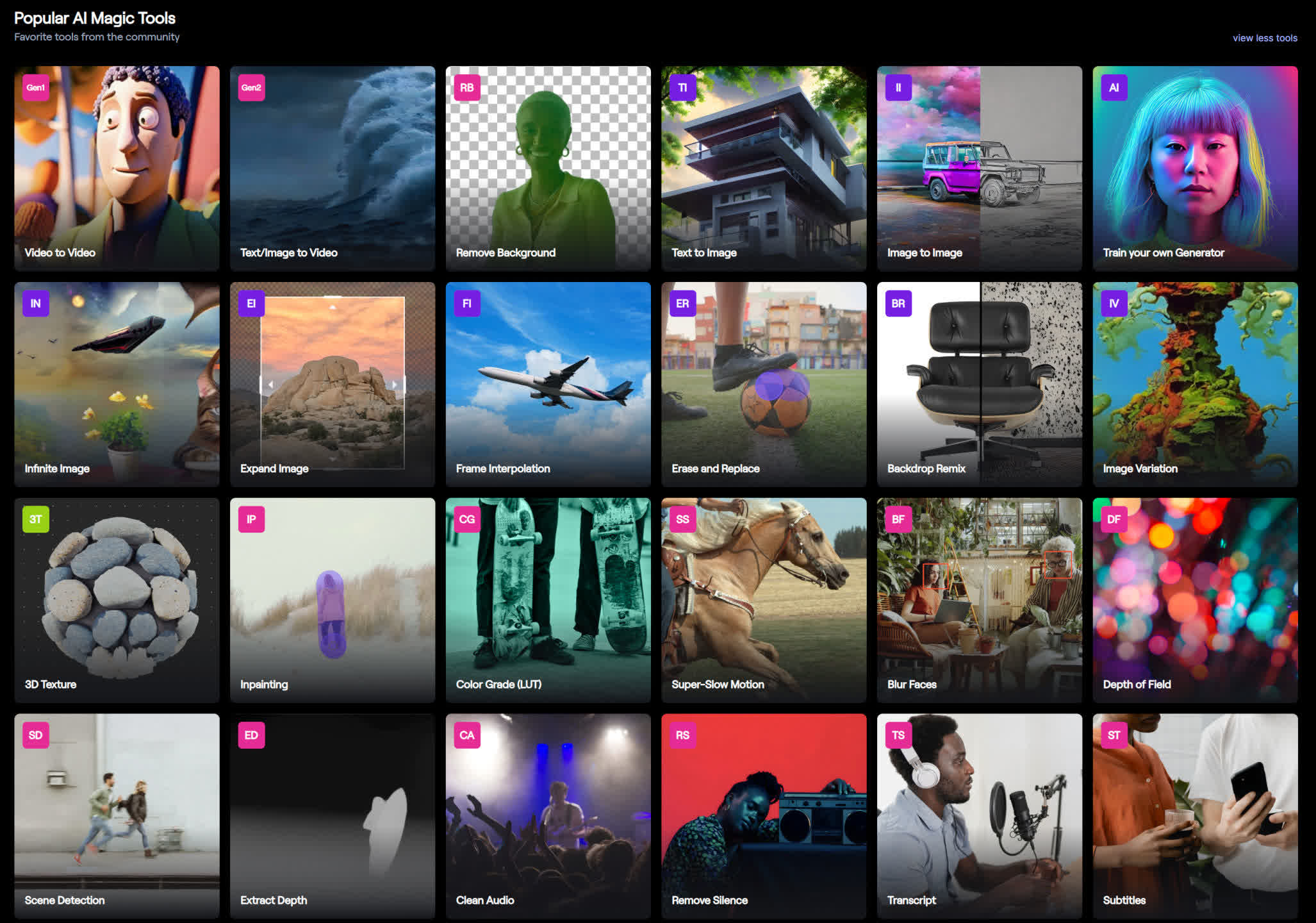 Runway Gen-2 AI video generation interface preview showing text-to-video creation workflow