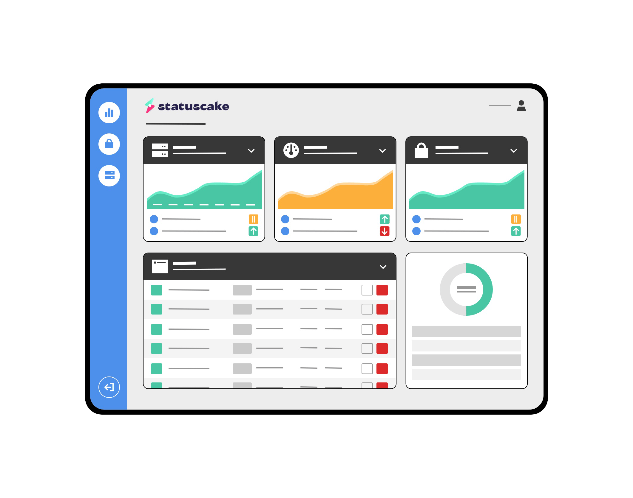 StatusCake uptime monitoring platform homepage showing page speed and website monitoring features