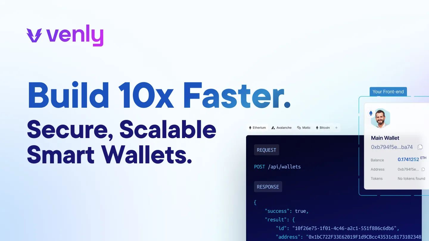 Venly Wallet-as-a-Service product dashboard for enterprise Web3 builders and developers
