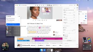 Videotap Review [2026]: 40+ Hours of Testing vs. Opus Clip & Descript -Descript video editor showing AI transcription and Studio Sound audio enhancement for podcasters-couponsscout.com