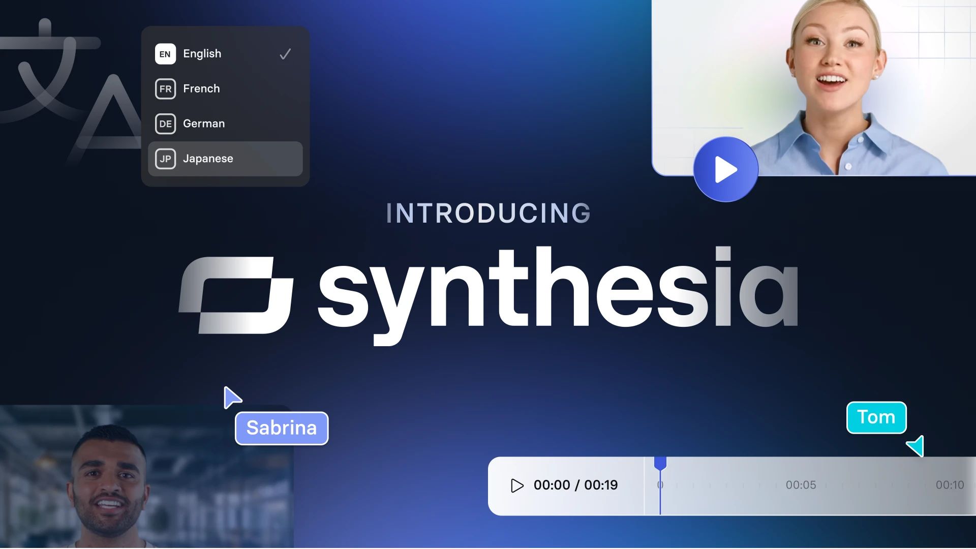 Synthesia enterprise AI video communications platform interface for business users