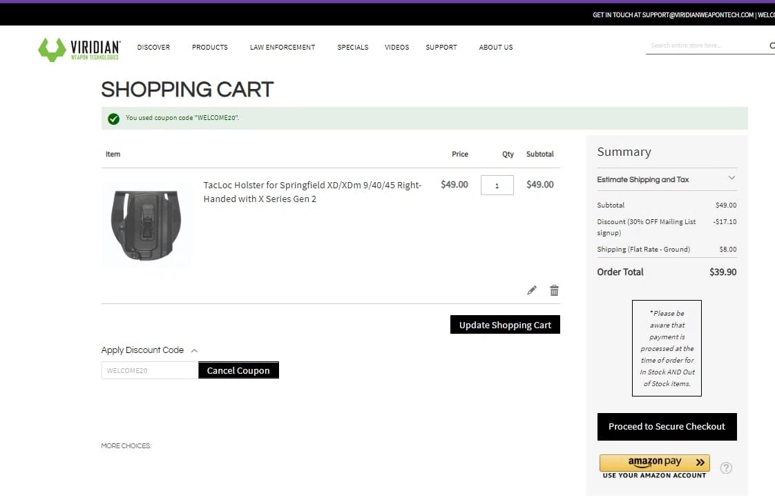Viridian Weapon Technologies coupon code tested June 2026 – Coupons Scout