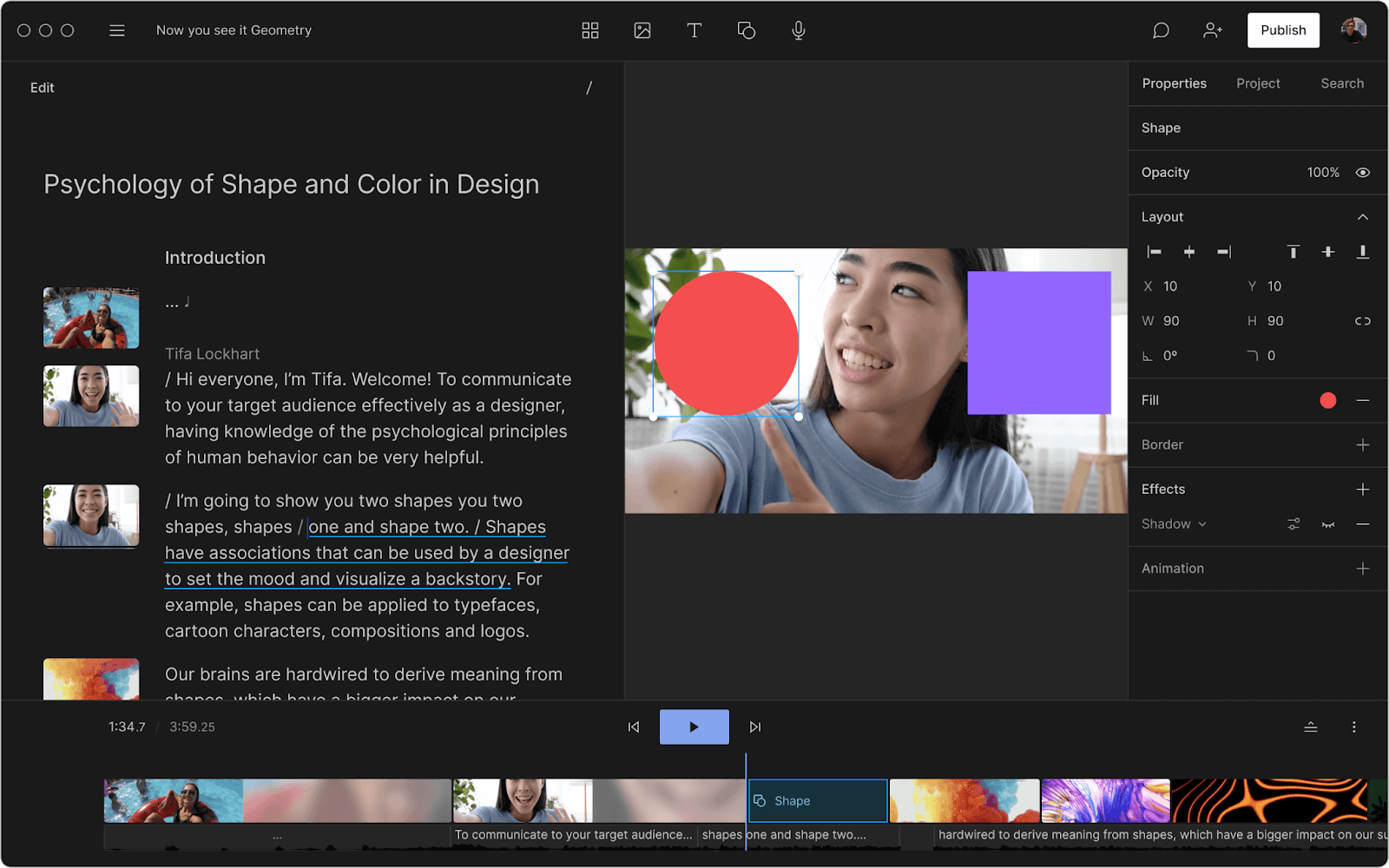Descript text-based AI video editor interface showing transcript editing workflow on desktop screen