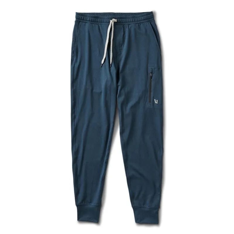 Vuori Mens Sunday Performance Jogger in indigo color showcasing premium athleisure styling