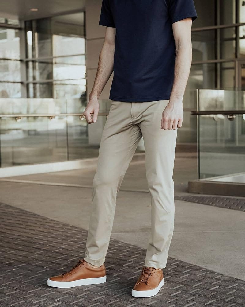WMC Clothing Top Alternatives and Competitors: A Devil's Advocate Guide to Vuori & Rhone -Rhone Mens Slim Commuter Pant in black designed for business-casual office and travel use-couponsscout.com