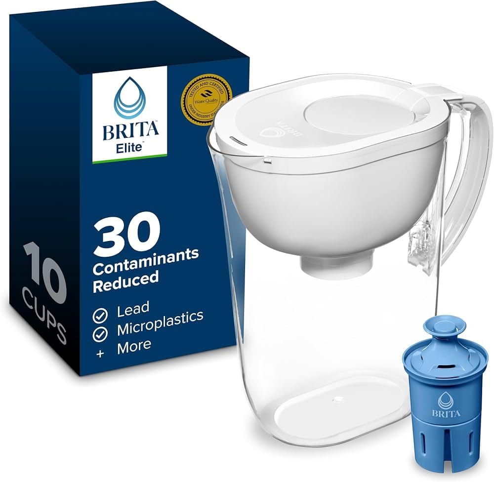 Brita Everyday Elite water filter pitcher 10-cup capacity removes lead