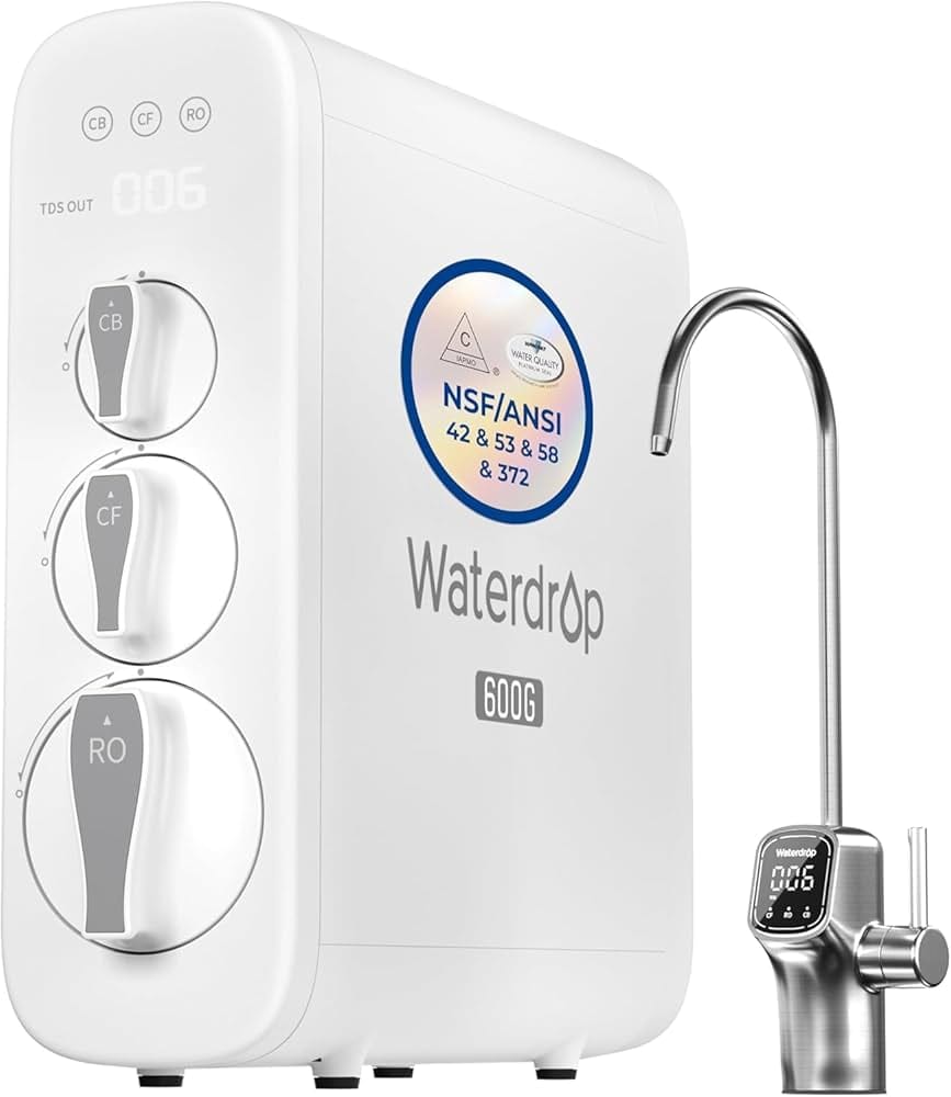 Waterdrop G3P600 8-stage tankless reverse osmosis system under sink installation
