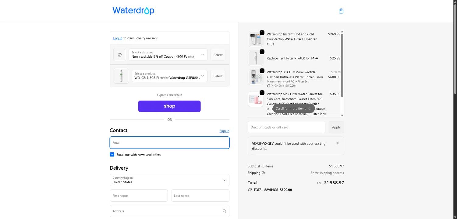Waterdrop coupon code tested June 2026 – Coupons Scout