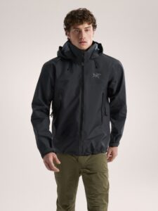 Weargraphene Review 2026: 4 Key Failures Before You Buy -Arc'teryx Beta AR Jacket in black showing Gore-Tex Pro waterproof hardshell construction-couponsscout.com