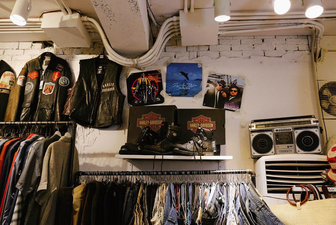 Curated Korean vintage streetwear store interior showcasing the hand-picked aesthetic