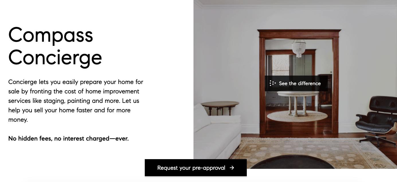 Compass Concierge program fronts the cost of home staging painting and landscaping before sale