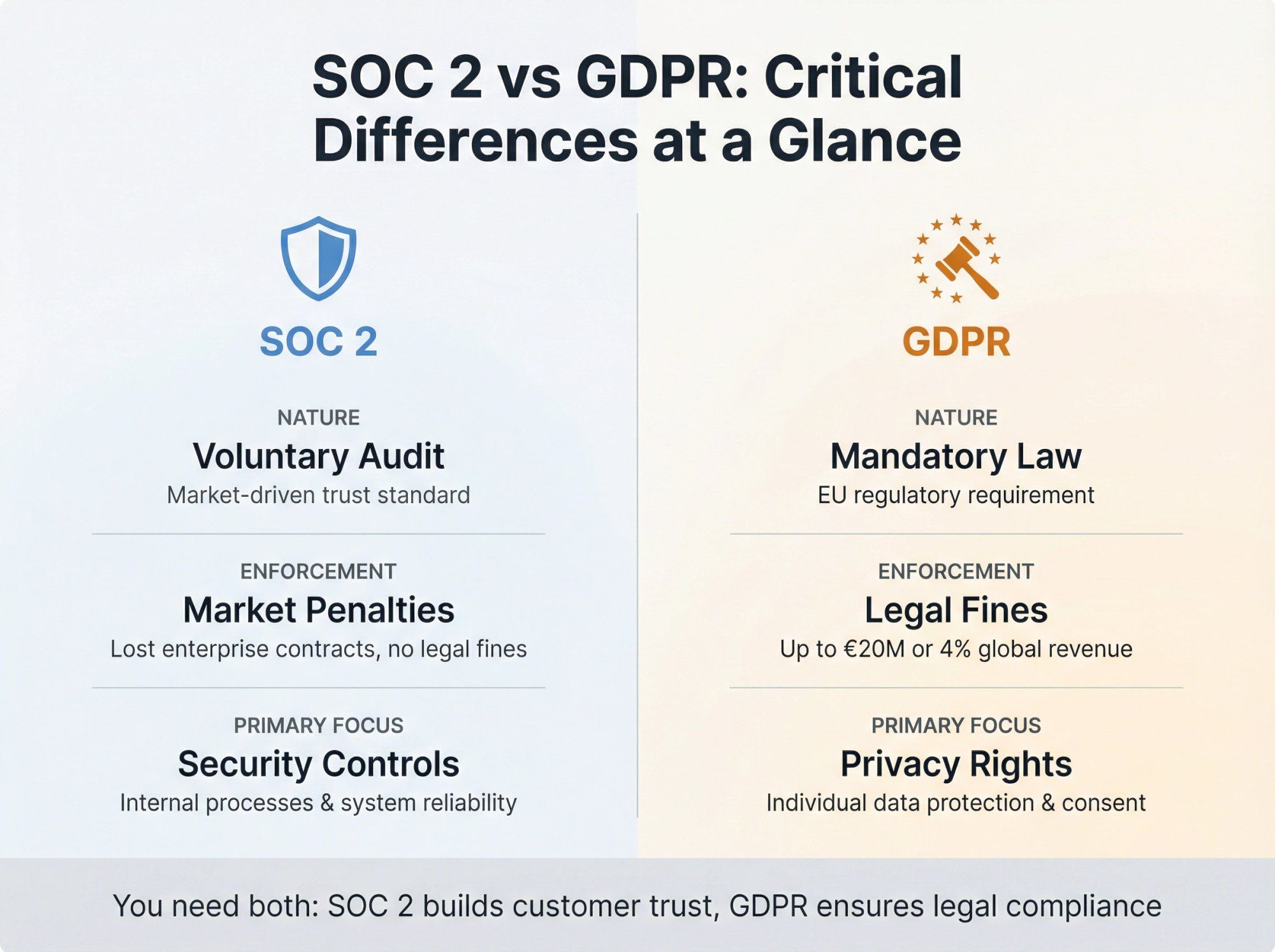 SOC 2 Type II and GDPR compliance security certifications for enterprise SaaS data protection