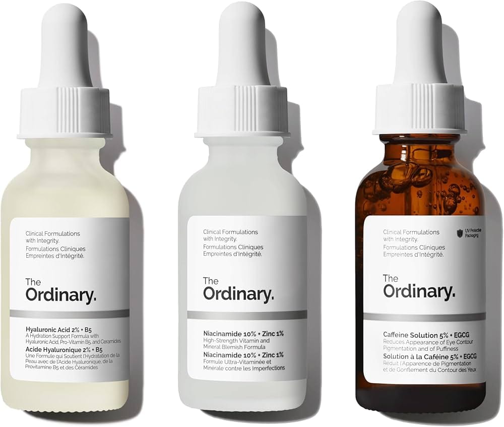 The Ordinary affordable single-ingredient skincare serum bottles for budget-friendly transparent routines